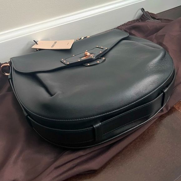 Roberto Cavalli Medium Black Leather Handbag NWT $1495 - Picture 10 of 14